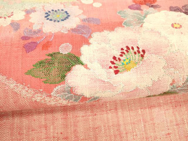 平和屋着物○西陣 老舗 渡文謹製 手織 八寸名古屋帯 紬地