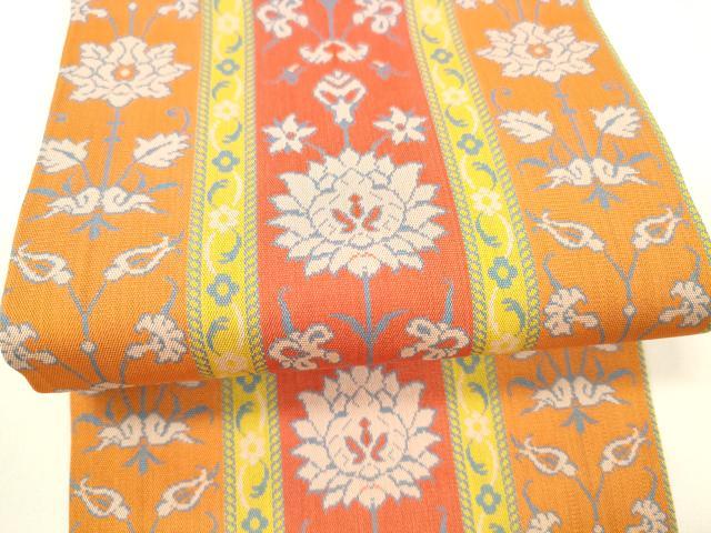 平和屋着物●龍村美術織物　半幅帯　草花間道　高島屋扱い　正絹　逸品　DAAY8069cm 平和屋着物○龍村美術織物 半幅帯 草花間道 高島屋扱い 正絹 逸品