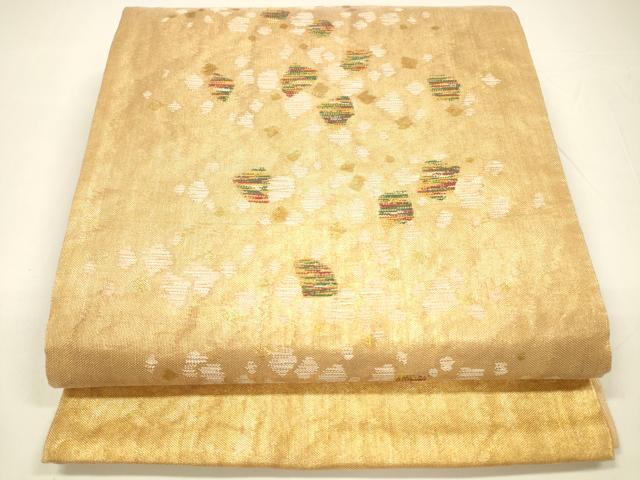 平和屋着物●西陣　勝山織物謹製　六通柄袋帯　抽象文様　金糸　証紙付き　正絹　逸品　DAAY8094cm