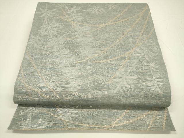 平和屋着物＊夏物　全通柄　本袋帯　枝葉文　金銀糸　正絹　逸品　DAAY8120cm