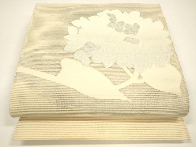 平和屋着物＊夏物　絽綴れ　八寸名古屋帯　紫陽花　金銀糸　正絹　逸品　DAAY8123cm