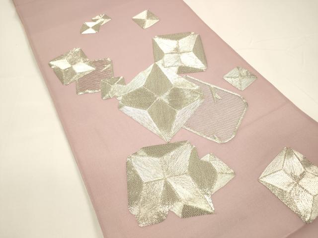 平和屋着物＊夏物 両面 太鼓柄袋帯 駒刺繍 総刺繍 扇面蔦の