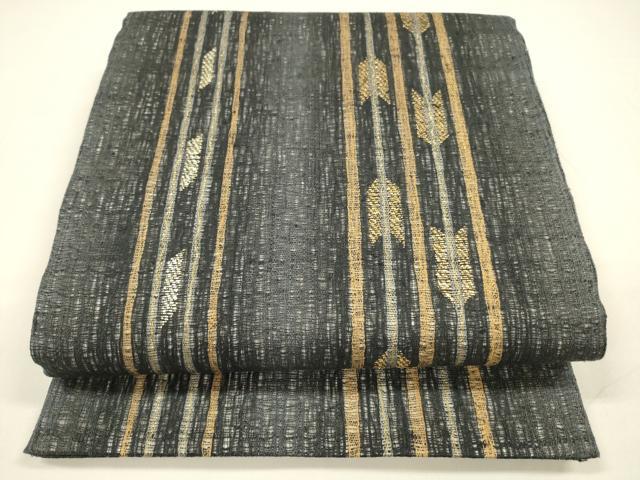 平和屋着物＊夏物　太鼓柄袋帯　矢羽間道　金銀糸　正絹　逸品　DAAY8149cm