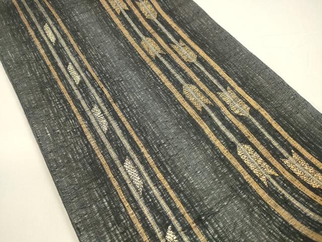 平和屋着物＊夏物　太鼓柄袋帯　矢羽間道　金銀糸　正絹　逸品　DAAY8149cm_1