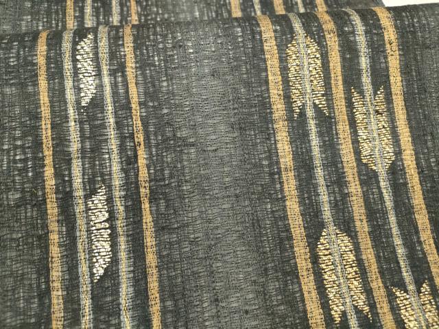 平和屋着物＊夏物　太鼓柄袋帯　矢羽間道　金銀糸　正絹　逸品　DAAY8149cm_3