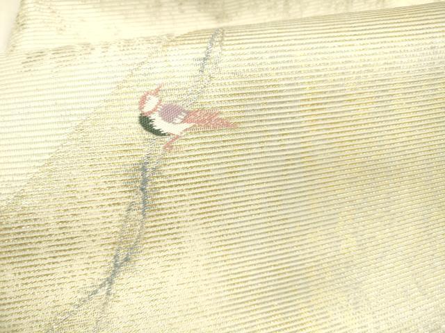 平和屋着物＊夏物　九寸名古屋帯　唐織　蔦の葉文　鳥　金銀糸　引箔　正絹　逸品　DAAY8150cm 平和屋着物＊夏物 九寸名古屋帯 唐織 蔦の葉文 鳥 金
