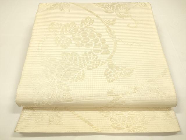 平和屋着物＊夏物　全通柄袋帯　葡萄蔦の葉文　金糸　正絹　逸品　DAAY8151cm