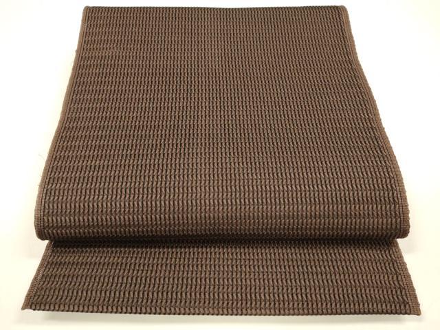 平和屋着物＊夏物　八寸名古屋帯　抽象文様　赤褐色　正絹　逸品　DAAY8155cm