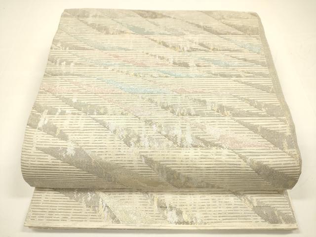 平和屋着物＊夏物　六通柄袋帯　幾何学文様　金銀糸　正絹　逸品　DAAY8156cm