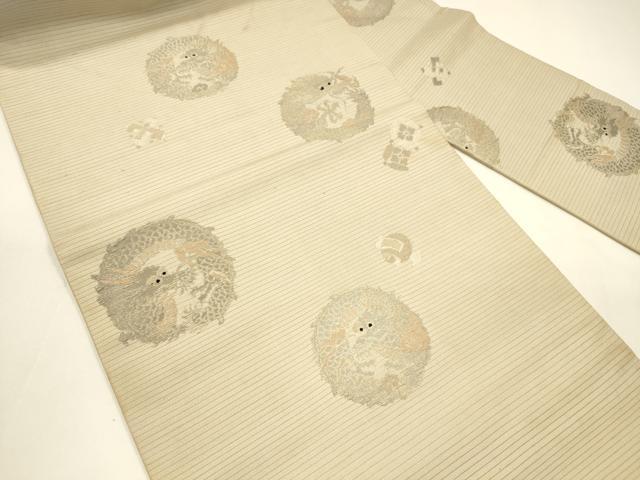 平和屋着物＊夏物　アンティーク　大正ロマン　九寸名古屋帯　唐織　宝尽くし龍文　正絹　逸品　DAAY8161cm_1
