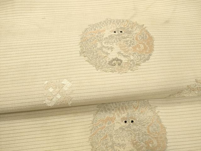 平和屋着物＊夏物　アンティーク　大正ロマン　九寸名古屋帯　唐織　宝尽くし龍文　正絹　逸品　DAAY8161cm_2