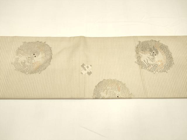 平和屋着物＊夏物　アンティーク　大正ロマン　九寸名古屋帯　唐織　宝尽くし龍文　正絹　逸品　DAAY8161cm_4