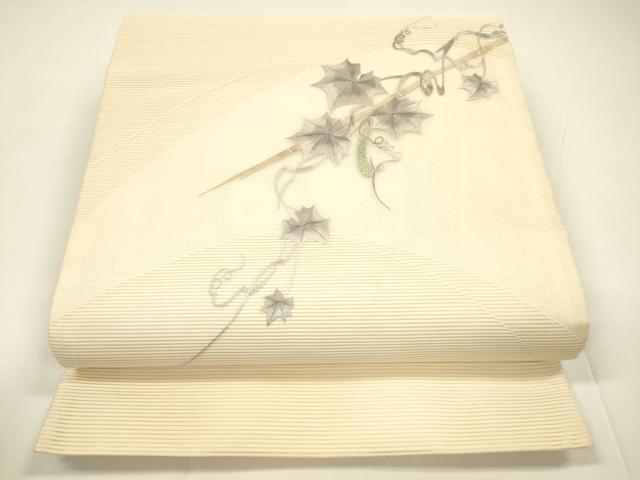 平和屋着物＊夏物　中国三大刺繍　相良刺繍　総刺繍　絽綴れ　太鼓柄袋帯　成り物蔦の葉文　正絹　逸品　DAAY8169cm