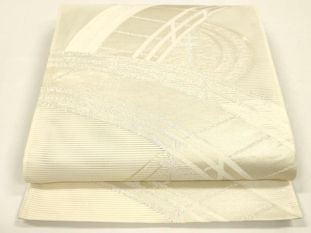 平和屋着物＊夏物 六通柄袋帯 渡橋流水文 銀糸 正絹 逸品 DAAY8174cm