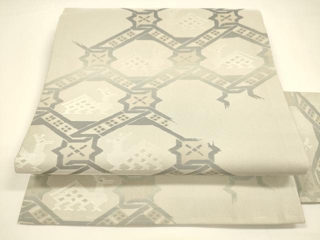 平和屋着物●九寸名古屋帯　有栖川文様　正絹　逸品　DAAY8209cm