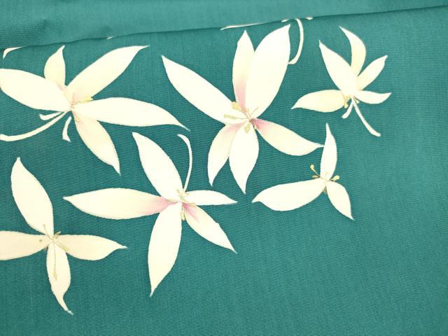 平和屋着物○塩瀬 九寸名古屋帯 舞花文 金彩 正絹 逸品 DAAY8228cm