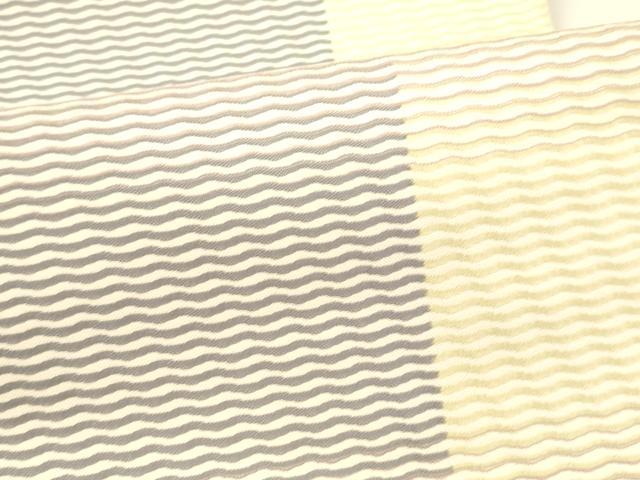平和屋着物○本場筑前博多織 八寸名古屋帯 よろけ縞 正絹 逸品 DAAY8240cm