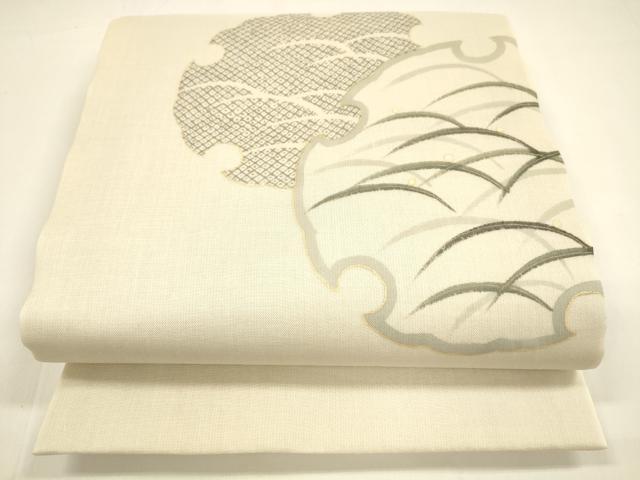 平和屋着物＊夏物　太鼓柄袋帯　手描き　雪輪鹿の子芝文　金彩　正絹　逸品　DAAY8267cm