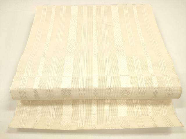 平和屋着物＊夏物　本場筑前博多織　八寸名古屋帯　紗献上　肌色　正絹　逸品　DAAY8270cm