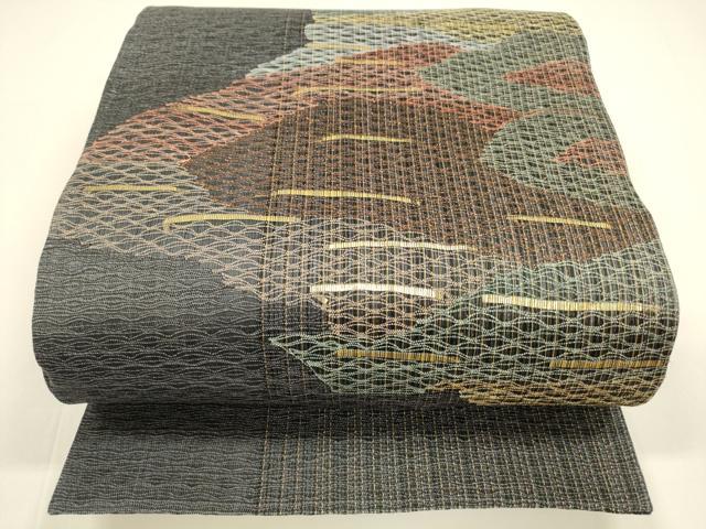 平和屋着物＊夏物　太鼓柄袋帯　抽象文様　金糸　正絹　逸品　DAAY8272cm