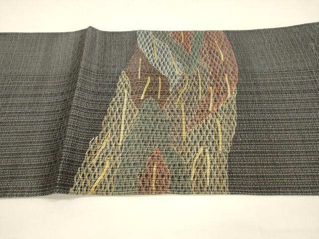 平和屋着物＊夏物 太鼓柄袋帯 抽象文様 金糸 正絹 逸品 DAAY8272cm