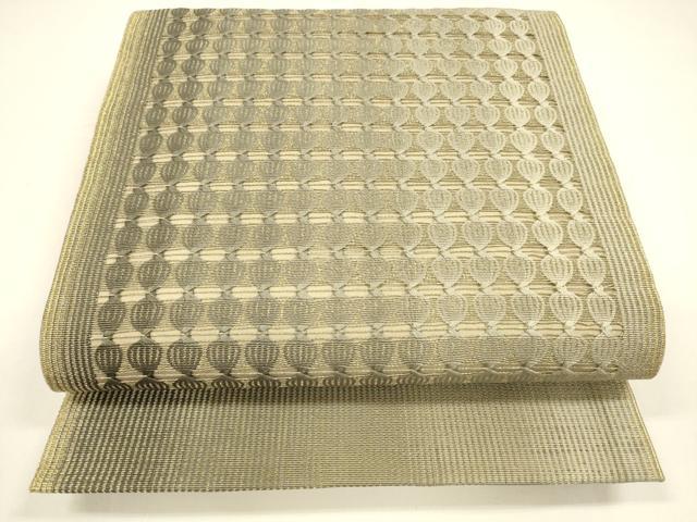 平和屋着物▽ひなや工房　くむ・あむ・おる　伊豆蔵明彦　太鼓柄袋帯　スリーシーズン　春夏秋　抽象文様　金糸　正絹　逸品　DAAY8274cm