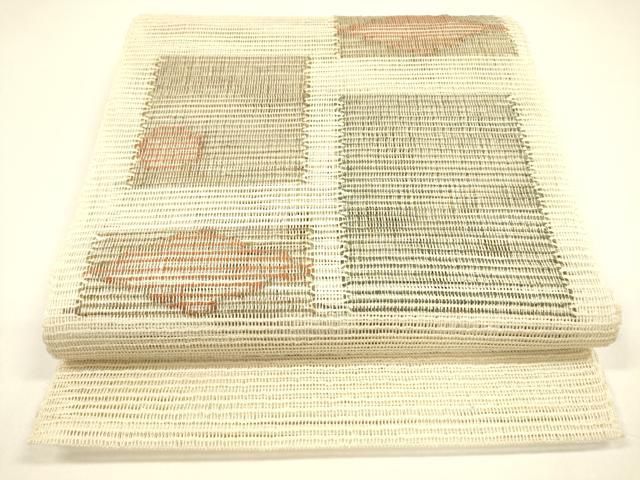 平和屋着物●両方向　両面　全通柄袋帯　はなびんがた　ふくれ織　流水草花文　逸品　CABC4777dy 平和屋着物○両方向 両面 全通柄袋帯 はなびんがた ふくれ織 流水草花