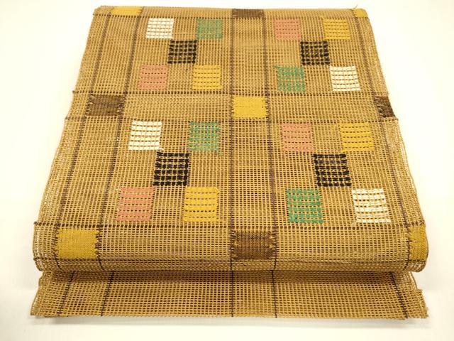 平和屋着物＊夏物　八寸名古屋帯　抽象文様　正絹　逸品　DAAY8290cm