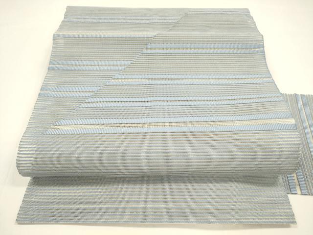 平和屋着物＊夏物　八寸名古屋帯　絽綴れ　横段文　正絹　逸品　DAAY8291cm