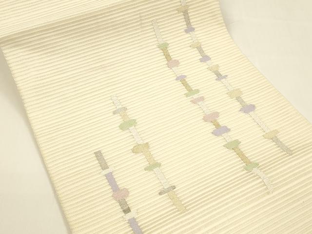 平和屋着物＊夏物　八寸名古屋帯　絽綴れ　抽象文様　金銀糸　正絹　逸品　DAAY8302cm 平和屋着物＊夏物 八寸名古屋帯 絽綴れ 抽象文様 金銀糸 正絹 逸品