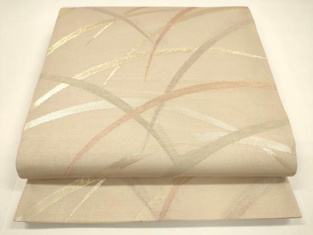 平和屋着物＊夏物　六通柄袋帯　草葉文　金糸　正絹　逸品　DAAY8316cm