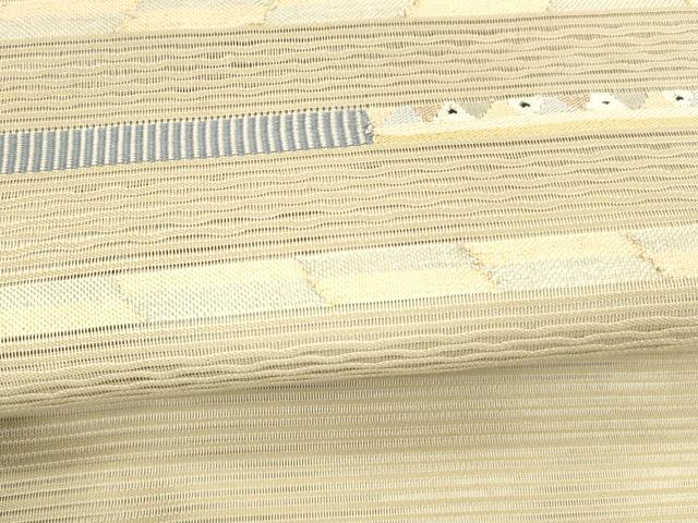 平和屋着物＊夏物　八寸名古屋帯　絽綴れ　横段文　金銀糸　正絹　逸品　DAAY8321cm 平和屋着物＊夏物 絽綴れ 八寸名古屋帯 横段草花文 金
