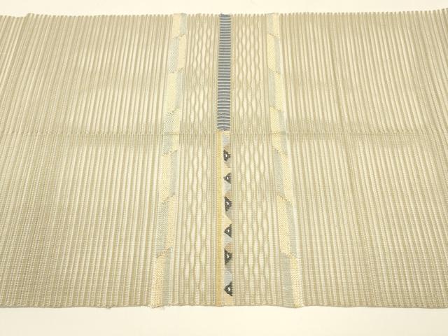 平和屋着物＊夏物　八寸名古屋帯　絽綴れ　横段文　金銀糸　正絹　逸品　DAAY8321cm 平和屋着物＊夏物 絽綴れ 八寸名古屋帯 横段草花文 金