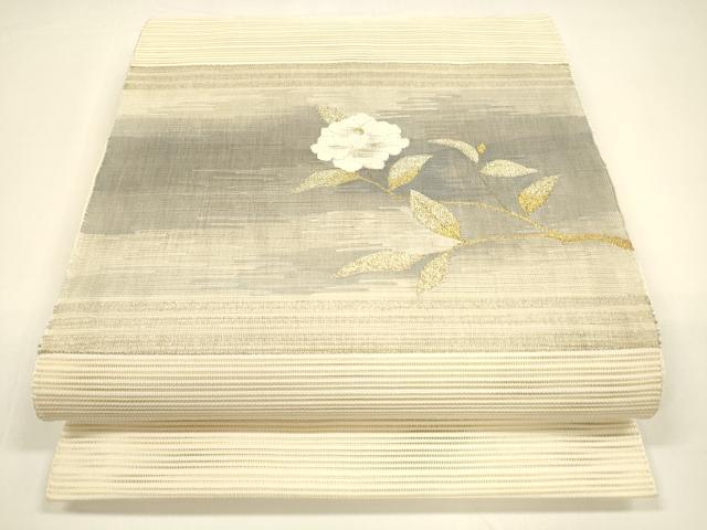 平和屋着物＊夏物　八寸名古屋帯　絽綴れ　枝花文　金銀糸　正絹　逸品　DAAY8348cm