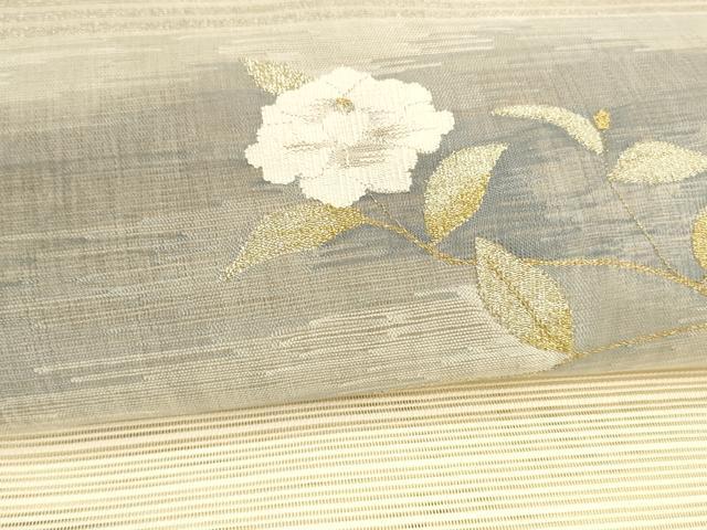 平和屋着物＊夏物　絽綴れ　八寸名古屋帯　枝花文　金銀糸　正絹　逸品　DABA0232cm 平和屋着物＊夏物 八寸名古屋帯 絽綴れ 枝花文 金銀糸 正絹 逸品