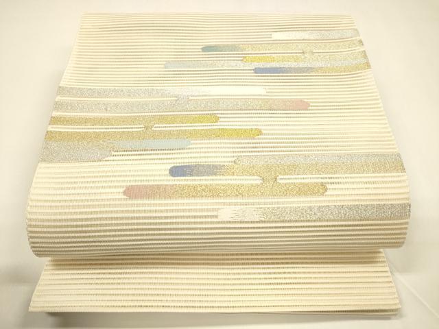 平和屋着物＊夏物　八寸名古屋帯　絽綴れ　霞文　金銀糸　正絹　逸品　DAAY8369cm