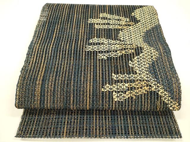 平和屋着物＊夏物　八寸名古屋帯　抽象文様　正絹　逸品　DAAY8370cm