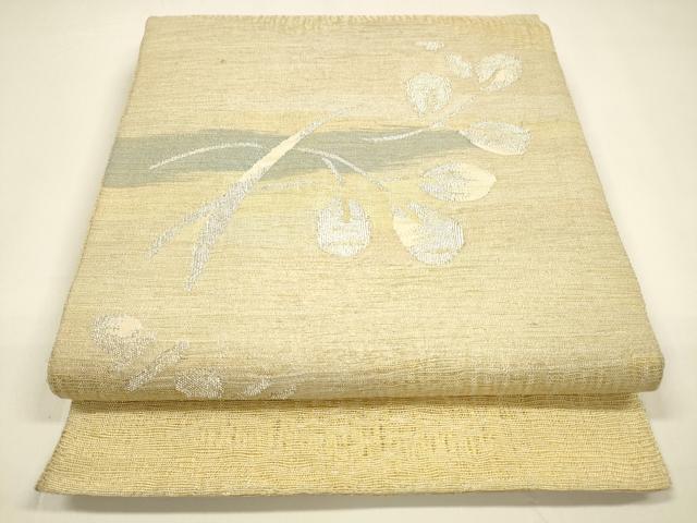 平和屋着物＊夏物　西陣　川島織物　松坂屋『染織名作展』　太鼓柄袋帯　枝葉文　金銀糸　正絹　逸品　DAAY8371cm