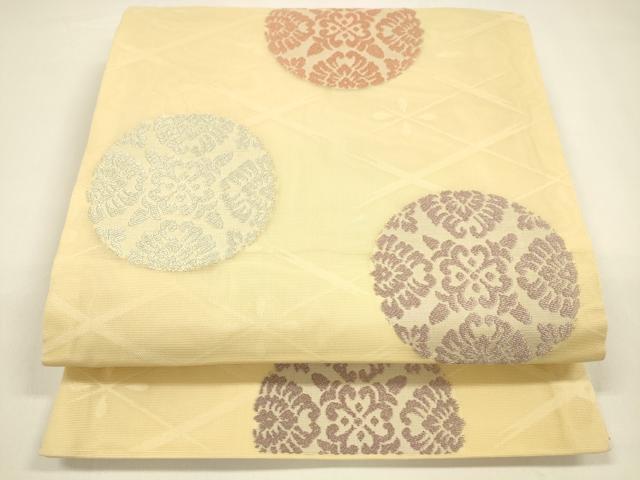 平和屋着物＊夏物　六通柄　京袋帯　唐織　草花丸文　正絹　逸品　DAAY8394cm