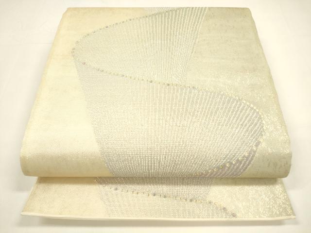 平和屋着物＊夏物　六通柄袋帯　抽象文様　金銀糸　引箔　正絹　逸品　DAAY8409cm