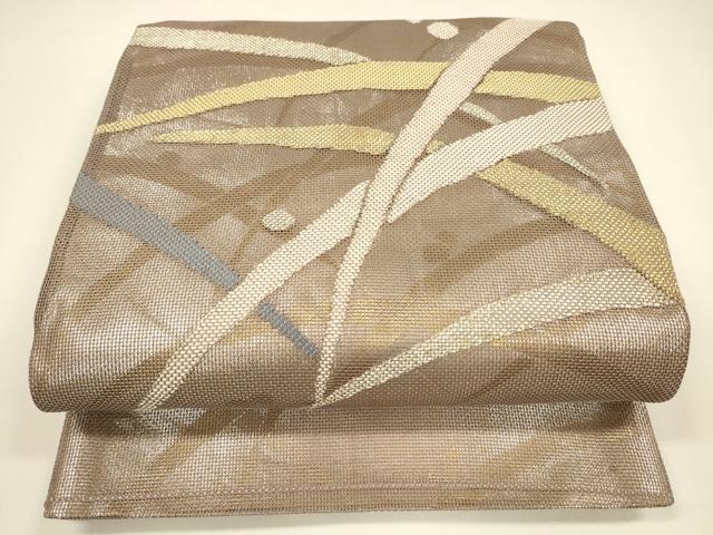 平和屋着物＊夏物　太鼓柄袋帯　露草文　金糸　正絹　逸品　DAAY8410cm