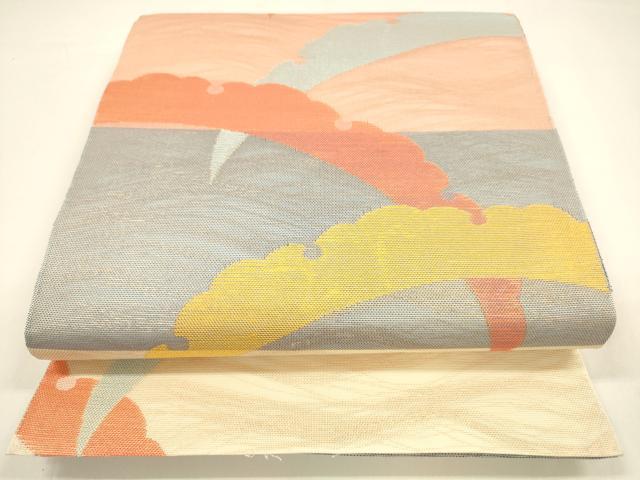 平和屋着物＊夏物　織物一筋名門　織悦　全通柄　本袋帯　雪芝文　金糸　正絹　逸品　DAAY8413cm