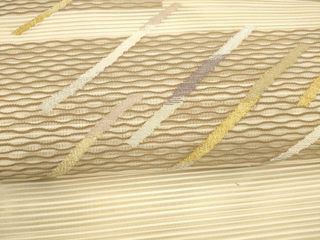 平和屋着物＊夏物 絽綴れ 八寸名古屋帯 抽象文様 金銀糸 正絹 逸品