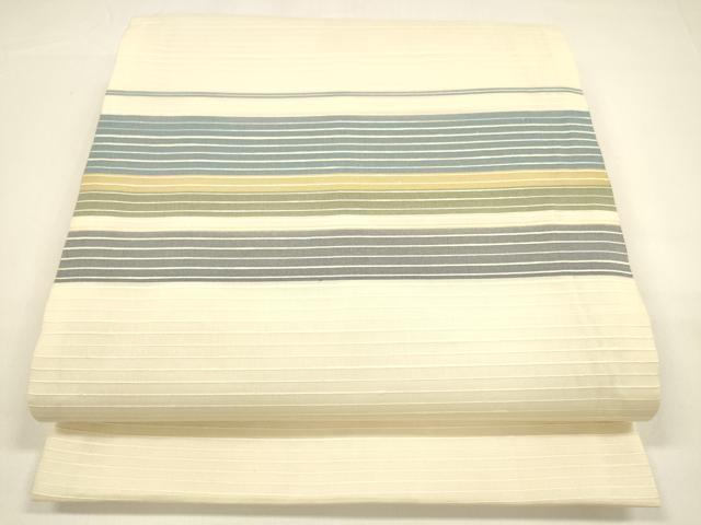 平和屋着物＊夏物　太鼓柄袋帯　横段文　銀糸　ますいわ屋扱い　正絹　逸品　DAAY8437cm