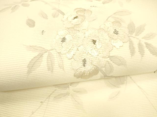 平和屋着物＊夏物　九寸名古屋帯　作家物　手描き　刺繍　枝花文　金銀糸　正絹　逸品　DAAY8444cm