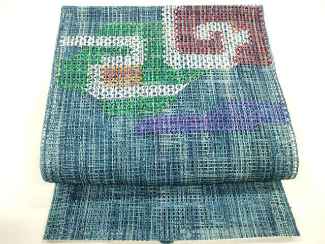 平和屋着物＊夏物　八寸名古屋帯　抽象文様　DAAY8450cm