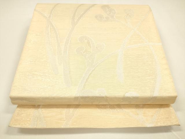 平和屋着物＊夏物　六通柄　本袋帯　枝葉文　銀糸　正絹　逸品　DAAY8494cm