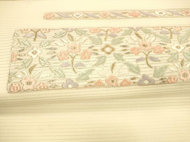 平和屋着物＊夏物　九寸名古屋帯　唐織　草花文　金銀糸　正絹　逸品　DAAY8518cm 平和屋着物＊夏物 九寸名古屋帯 唐織 草花文 金銀糸 正絹 逸品