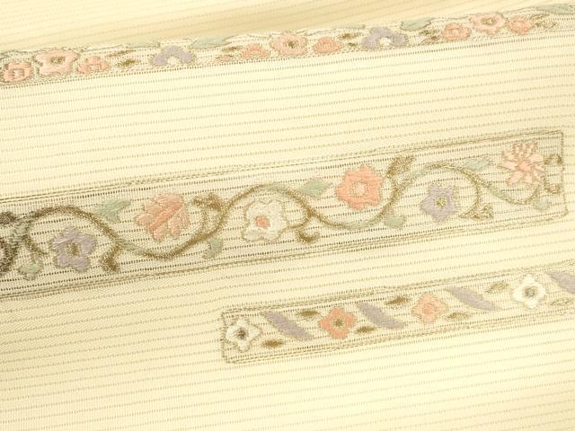 平和屋着物＊夏物　九寸名古屋帯　唐織　草花文　金銀糸　正絹　逸品　DAAY8518cm 平和屋着物＊夏物 九寸名古屋帯 唐織 草花文 金銀糸 正絹 逸品