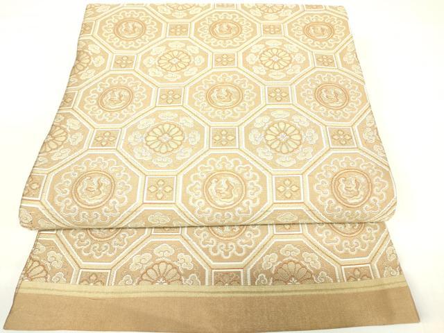 平和屋着物●アンティーク　大正ロマン　丸帯　蜀江花文　正絹　逸品　DAAY9101az